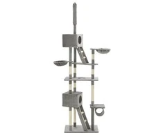 Draskyklė katėms su stovu iš sizalio, 230-260cm, pilka