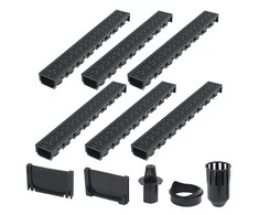 Drenažo latakai, 6vnt., plastikas, 6m