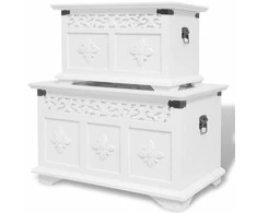 Dviejų skrynių, daiktadėžių komplektas, baltos