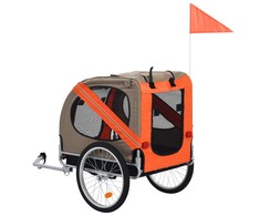 Dviračio priekaba augintiniams, oranžinės ir pilkos spalvos