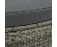 Dvivietė sodo sofa su pagalv. ir skėčiu, rudos sp., poliratanas