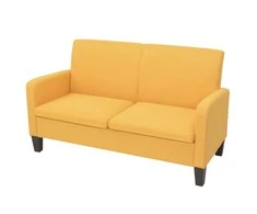 Dvivietė sofa, 135x65x76, geltonos spalvos