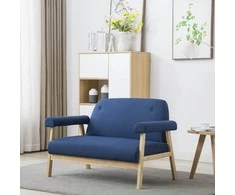 Dvivietė sofa, audinys, mėlyna