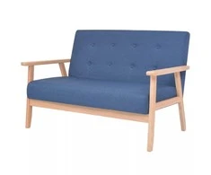 Dvivietė sofa, mėlynos spalvos, audinys