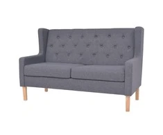 Dvivietė sofa, audinys, pilka