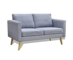 Dvivietė sofa, audinys, šviesiai pilka