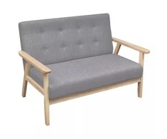 Dvivietė sofa, šviesiai pilkos spalvos, audinys