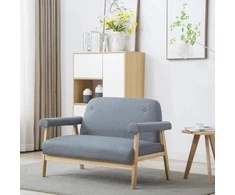 Dvivietė sofa, audinys, šviesiai pilkos spalvos
