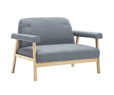 Dvivietė sofa, audinys, šviesiai pilkos spalvos