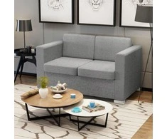 Dvivietė sofa, audinys, šviesiai pilka
