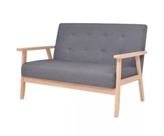 Dvivietė sofa, tamsiai pilkos spalvos, audinys