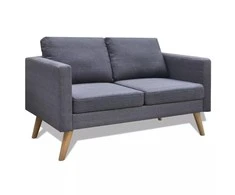 Dvivietė sofa, audinys, tamsiai pilka