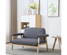 Dvivietė sofa, audinys, tamsiai pilka