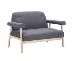 Dvivietė sofa, audinys, tamsiai pilka