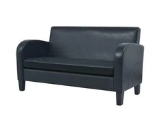 Dvivietė sofa, dirbtinė oda, juoda