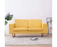 Dvivietė sofa, geltona, audinys