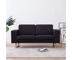 Dvivietė sofa, juoda, audinys