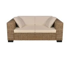 Sofa Dvivietės ir trivietės sofų komplektas, ratanas