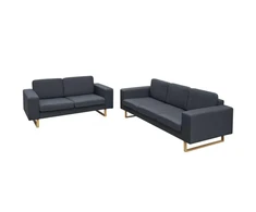 Sofa Dvivietės ir Trivietės Sofų Komplektas, Tamsiai Pilkos