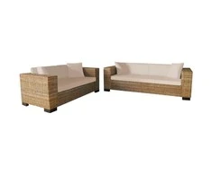 Sofa Dvivietės ir trivietės sofų komplektas, ratanas