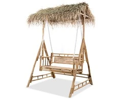 Dvivietės sūpynės su palmių lapais, bambukas, 202cm