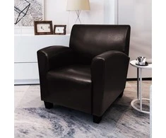 Sofa-kėdė, tamsiai ruda, dirbtinė oda