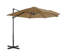 Gembinis sodo skėtis su aliuminio stulpu, taupe, 300cm