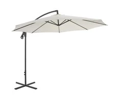 Gembinis sodo skėtis su plieniniu stulpu, smėlio, 300cm