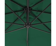 Gembinis sodo skėtis su plieniniu stulpu, žalias, 300cm