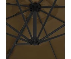 Gembinis sodo skėtis su plieniniu stulpu, taupe, 300cm