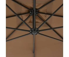 Gembinis sodo skėtis su plieniniu stulpu, taupe, 300cm
