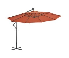 Gembinis sodo skėtis su aliuminiu stulpu, terakota, 350cm