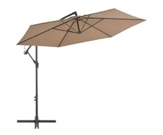 Gembinis sodo skėtis su aliuminiu stulpu, taupe, 300cm