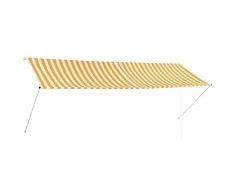 Ištraukiama markizė, geltonos ir baltos spalvos, 350x150cm