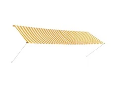 Ištraukiama markizė, geltonos ir baltos spalvos, 400x150cm