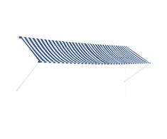 Ištraukiama markizė, mėlynos ir baltos spalvos, 400x150cm