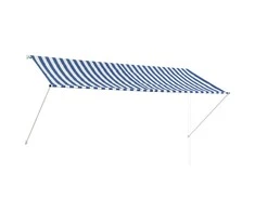 Ištraukiama markizė, mėlynos ir baltos spalvos, 300x150 cm