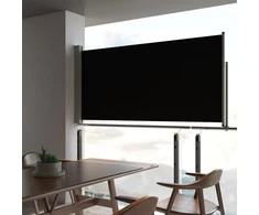 Ištraukiama šoninė kiemo pertvara, juodos spalvos, 120x300cm