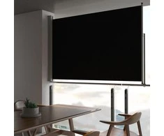 Ištraukiama šoninė kiemo pertvara, juodos spalvos, 160x300cm