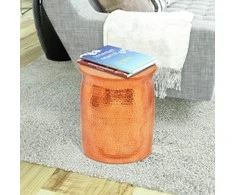 Kalto aliuminio taburetė/šoninis staliukas, žalvario/vario sp.