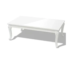 Kavos staliukas, baltas, 115x65x42cm, labai blizgus