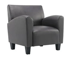 Fotelis Sofa kėdė, pilkos spalvos, dirbtinė oda