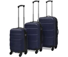 Kelioninis Lagaminų rinkinys, mėlynas, 45,5/55/66cm, kieto korpuso