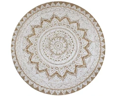 Kilimas, pintas džiutas, raštuotas, 120cm, apvalus