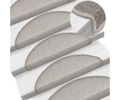 Kilimėliai laiptams, 15vnt., taupe spalvos, 65x24x4cm