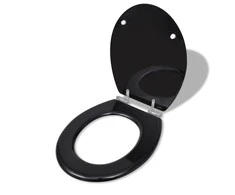 Klozeto sėdynės su soft-close mech. dang., 2vnt., juodos, MDF