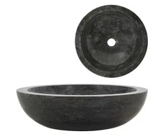 Kriauklė, juoda, 40x12cm, marmuras