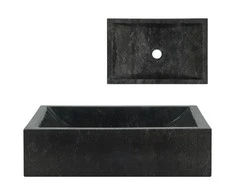 Praustuvas, juodas, 45x30x12cm, marmuras
