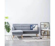 L-formos sofa, aud. apmušal., 171,5x138x81,5cm, šviesiai pilka