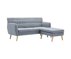 L-formos sofa, aud. apmušal., 171,5x138x81,5cm, šviesiai pilka